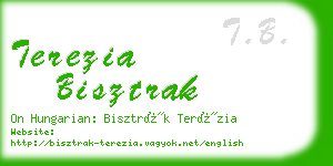 terezia bisztrak business card